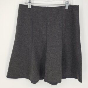3/$25 Ann Taylor Flounce Flare Mini Skirt 2 Ponte Knit Career Charcoal Gray
